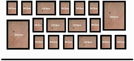 Фоторамка KOZYOU, 18 x, Стенен декор, Дървени черно-бели Рамки, Стенни Класически Фоторамки от плексиглас (Цвят: бял с черна рамка)