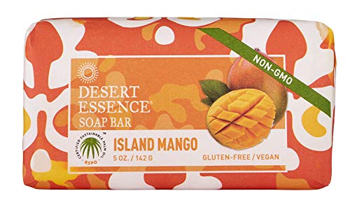 Desert Копър, Парче сапун Island Mango 5 грама - Без ГМО, Без глутен, Веганское - Без насилие - Екологично чисто палмово