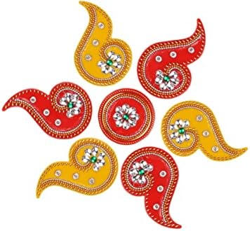 Многоцветен Акрилни Дивали Rangoli|Подарък за дома Дивали, Подови Стикери, Стенни Стикери,Декорация|Подова Украса за нова година, подарък, 8х8 Инча