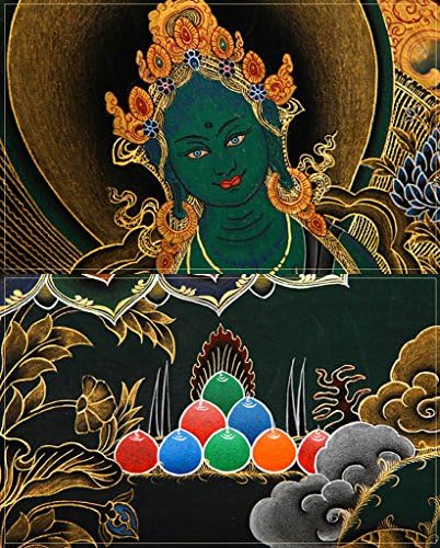 Тибет Тибетски Тханка Тангкас Буда Будистки Изкуство Тханка Минерална Живопис 084