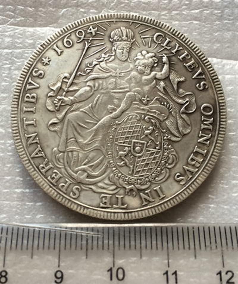 1694 Немски Медни Монети със сребърно покритие Антични Монети Събиране на Монети ръчно изработени подлежащи на выдуванию