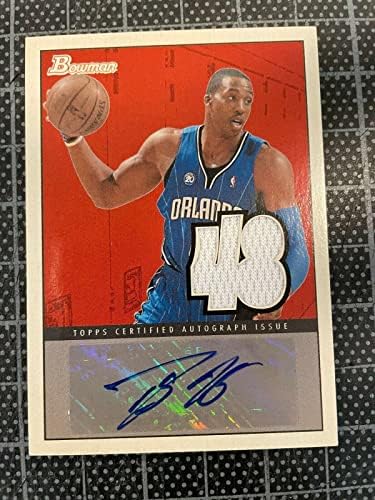 2009-10 Боуман 48 Баскетбол Дуайт Хауърд от Орландо Меджик Ауто Джърси 35/41 - Тениски НБА с автограф