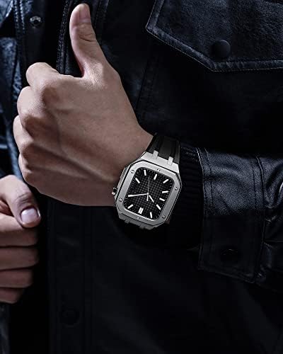 Метален калъф TEXUM за Apple Watch 6 44 мм, защитен силиконов ремък за iWatch 8,7, 45 мм 6 5 4 SE 44 мм, Аксесоари, мъжки пълен защитен