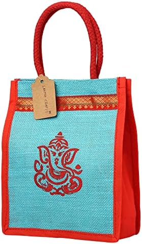 Джутовые Чанти Lakmo Crafts с Принтом God Vinayagar | Подарък Пакети за Връщане | Цветни