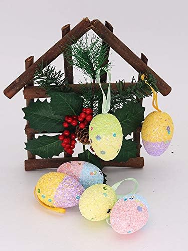 MeiBoAll 12 бр. Блестящи Великденски Яйца за Бродерия, с Преливащи се цветове, Блестящи Яйца, 5x7 см, Великденски Декорации за
