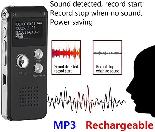 YIISU 8Bg Цифров Диктофон Звукозаписывающий Апарат Аудио Mp3 Плейър Звукова Мини-Записващо устройство с микрофон HT8