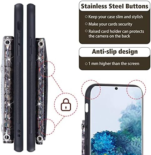 Asuwish Калъф за телефон Samsung Galaxy S20 5G 6,2 инчов Чанта-портфейл със Защитно фолио, изработени от закалено Стъкло и стойка