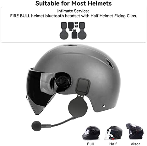 Мотоциклет Шлем FIRE BULL Bluetooth Слушалка с Гъвкав Микрофон за спорт на открито, Система за свързване Bluetooth Версия 5.0, Динамика