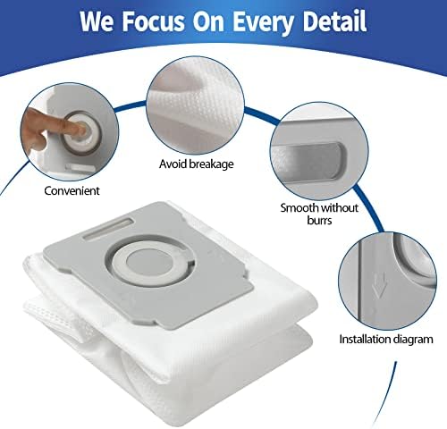 SOJOCK 16 Вакуумни Опаковки сменяеми пакети, Автоматични пакети за отстраняване на замърсявания с чиста основа, Съвместими с iRobot Roomba