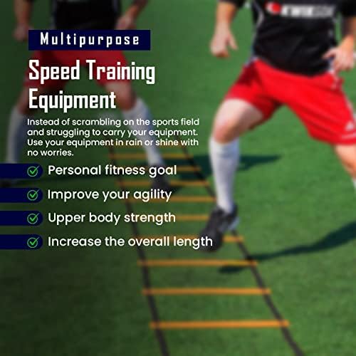 Стълба за тренировка на скоростта на сръчност Splay за футбол, мини-футбол, Фитнес | 4-Метров Регулируем Тренажор за скачане |