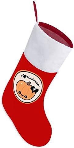 Аз Обичам Коледни Чорапи за Хелоуин от Червено Кадифе, с Бял Пакет шоколадови Бонбони, Коледни Украси и Аксесоари за семейни Партита