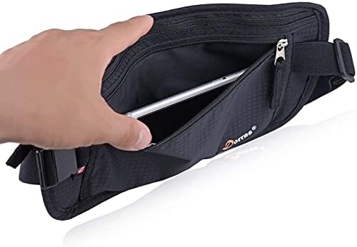 Паричен колан за жени и мъже - Защитен портфейл за паспорт, Скрит Пътен Чантата с RFID заключване, Поясная чанта за пътуване - Черен