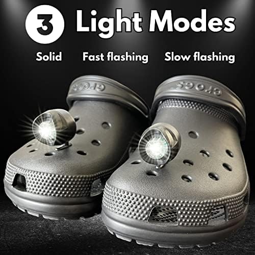 Акумулаторна фарове за Crocs, 2 набор от led светлини за обувки Croc, Аксесоар за закрепване на фенерче-шарма-открит стяга за налобный фенер за обувки - мъжки, женски и детс