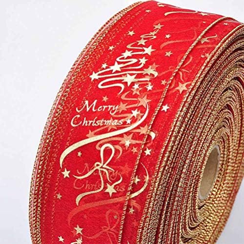 Лентата KESYOO Коледна Лента Лъскава Жичен Опаковъчна хартия Панделки САМ Занаяти Коледно Дърво Лента на Коледно Парти Полза на червеният