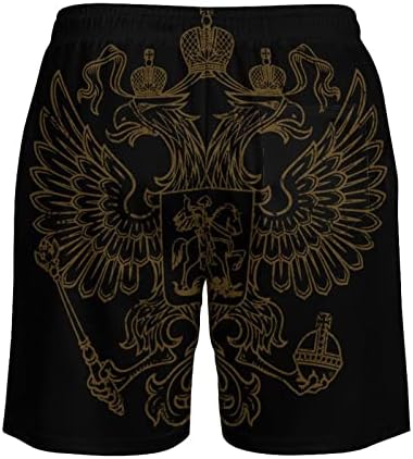 Герб The Bulgaria Мъжки Бански с Компрессионной подплата 2 в 1 бързо съхнещи Плажни къси панталони с джобове
