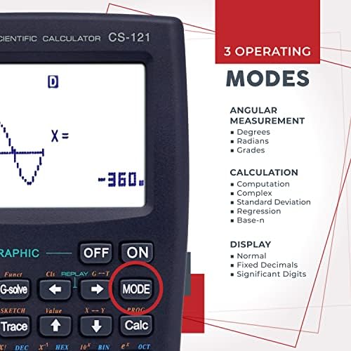 Научен калкулатор с графични функции - Няколко режима с интуитивен интерфейс - идеален за начинаещи и напреднали курсове, средно училище или колеж