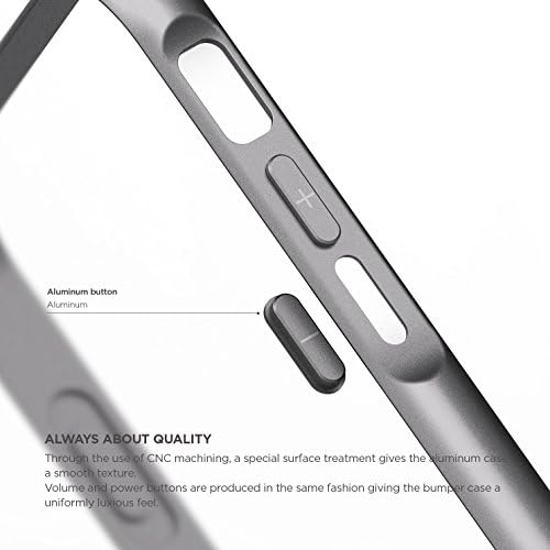 elago® S6 + Двоен корпус от анодизиран алуминий за iPhone 6 / 6S Plus (5.5 инча) + Защитно фолио отпред - Пълна дребно опаковка (прозрачен / тъмно сиво)