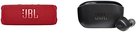 JBL Flip 6 - Портативна Bluetooth-колона, мощен звук и дълбоки баси (червено) и Настроението 100 TWS - Истински безжични слушалки в