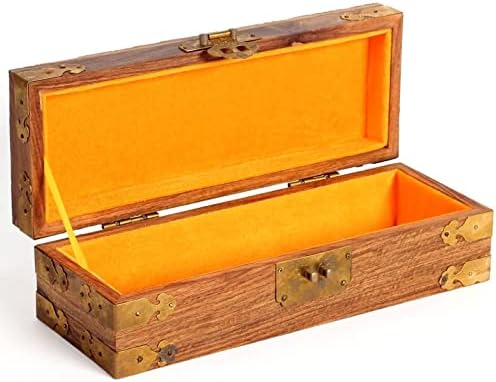 Грецкая Орех, Реколта Дървена Ковчег с Резным Дракон, Кутия за съхранение от Масивна дървесина, Подарък кутия (Цвят: A, Размер: S