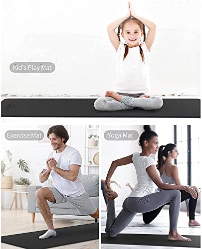 Килимче за йога YFBHWYF - Сверхпоглощающий подложка за упражнения - Нескользящий килимче за йога - Голяма подложка за фитнес за жени - Широка