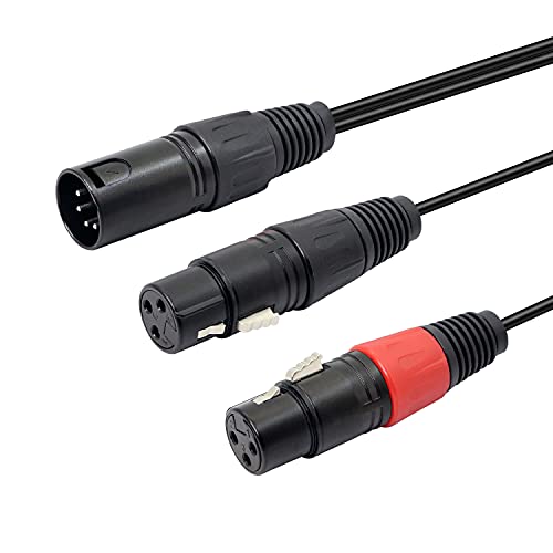 XMSJSIY Двоен XLR 3-Пинов към XLR 5-Пинов DMX Кабел за осветление на сцената аудио кабел, DJ XLR 5-Пинов щепсел към XLR 3-Пинов Конектор-конектор