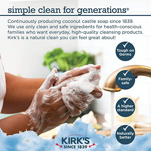 Почистване на сапун за ръце Kirk's, Нейтрализующее миризма, Кастилски Бутилка с Течен сапун | Овлажняващ Средство за измиване на ръцете в Кухнята | 12 Течни унции. Бутил?