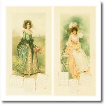 3-инчов женски календар във викториански стил Drose с термопереносом, за бял материал (ht_62093_3)