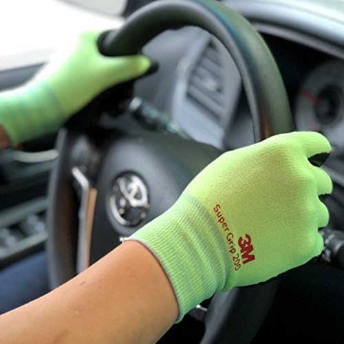 Работни ръкавици с покритие от нитриловой пяна 3M Super Grip 200, комфортни през целия ден - от 10 двойки (Средни, зелени)