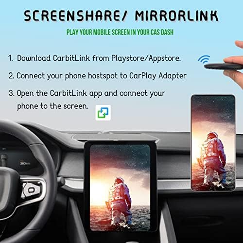 TechoHandy - безжичен адаптер CarPlay поколение 1.0, най-бързият в света джобен адаптер Всичко в едно за AI-Android CarPlay с вграден YouTube,