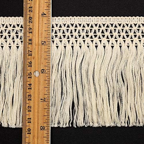 Реколта Памучен ресни с дължина 4 ярд 4 инча с възел, TR-11873 (слонова кост)