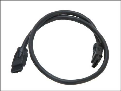 През цялата кабел OKGEAR Premium SATA III 6 Gb/с по прекия с капаче за твърд диск /SSD/CD и DVD-та - 18 инча, черен