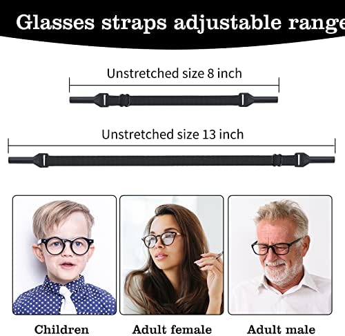 Въжета за очила NETTEMPT Регулируем фиксатор за точки (6 опаковки по 14 инча) - Каишка за слънчеви очила без опашчица Титуляр за дантела