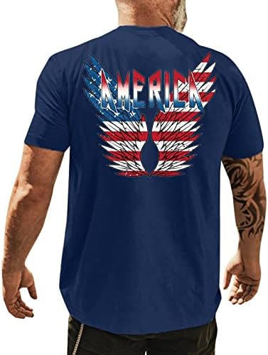 XXBR, 4 юли, мъжки ризи с къс ръкав, летни тениски с принтом крилата на американското, приталенные Патриотични основни ежедневни тениски