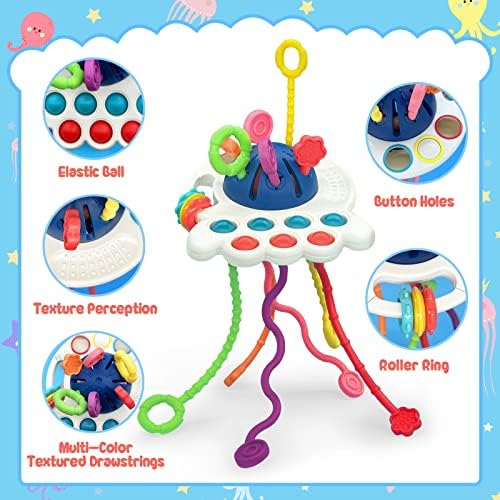 Комплект Baby Sensory Bin Включва 4 в 1 Куб Монтесори с Сортировщиком фигури и Цветни Блокове, Игри за подреждане на Топки, играчки за пътуване на прочетеното за развитие на