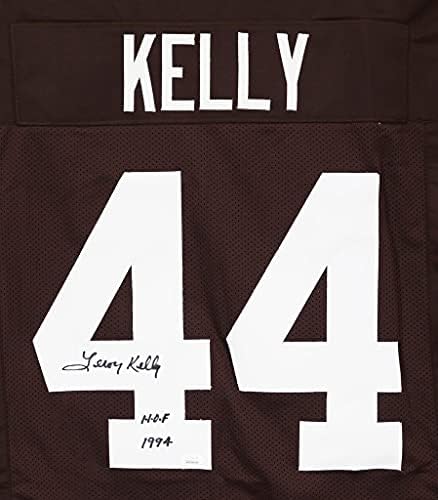 Лерой Кели Cleveland Browns Подписа Кафява фланелка с автограф на #44 по поръчка JSA Witness COA