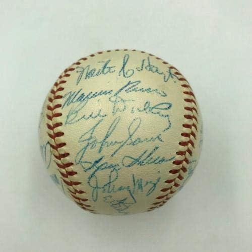 1920-1940-те Легенди на Ню Йорк Янкис 1948 Ден Ветерани Бейзбол с автограф от JSA COA - Бейзболни топки с автографи