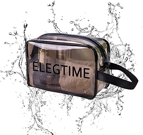 Elegtime Прозрачни Несессеры за тоалетни принадлежности с цип, Големи козметични чанти за жени, вещи от първа необходимост за Пътуване, Водоустойчив, Прозрачен козмет?