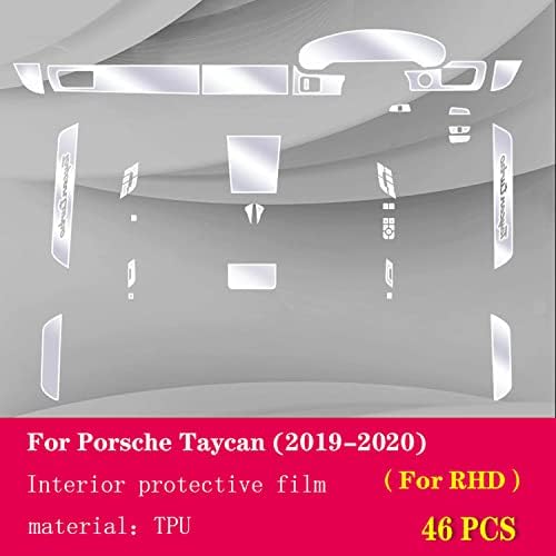 Прозрачен Защитен Филм от TPU за Централната конзола вътрешността на колата GZGZ, за Porsche Taycan 2019-2022