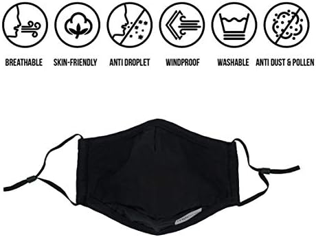 AECKS 3 опаковки 3-слойная Модни Защитно Памучен плат за еднократна употреба, Унисекс, Памук, стираемая с въздушен отвор за въглероден филтър (3 опаковки, микс)