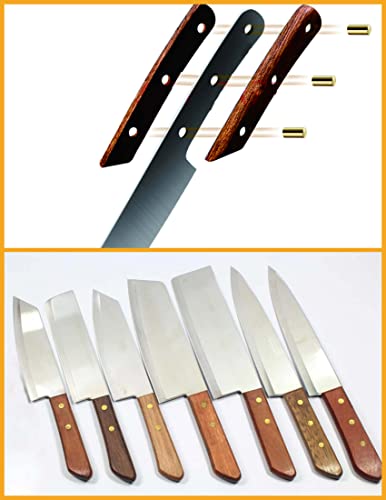 Coolneon Месингови пръти 3/16 x 12 , 6 бр., Материал на ръкохватката на ножа, Щифтове за ръкохватката на ножа, на Месинг кръг