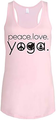 WINGZOO Спортни Върхове на Бретелях за жени-Дамски Тениски Без Ръкави Peace Love Yogo със Забавни Надписи За Фитнес и Фитнес