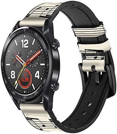 CA0570 Дъга Лист Кожен и Силиконов Ремък за Смарт часовник Каишка Часовник Smartwatch Размер на Смарт часа (22 мм)