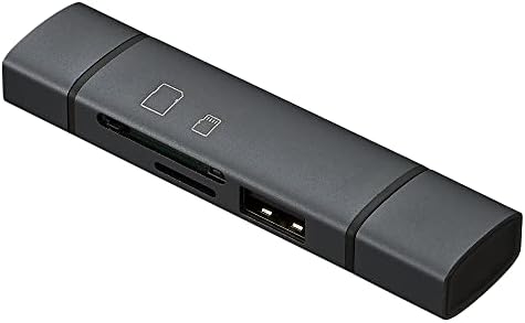 Устройство за четене на SD карти Nakabayashi Z8785 Digio2 USB 2.0 Type-C & A от алуминий, сив