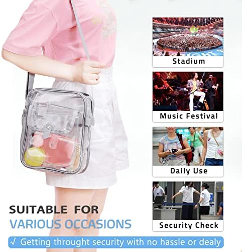 Чантата през Рамо, Одобрен от стадион SPODEARS Clear Bag, Малка Прозрачна чанта-Тоут за Концерт, Фестивал, на Работа, на