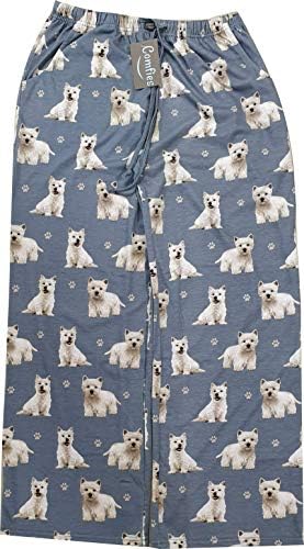Пижамные панталони Westie Унисекс от лека памучна смес – Супер мека и удобна – Идеална за подарък Westie
