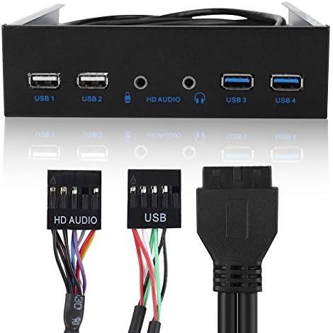 USB-хъб на предния панел, 2-Портов такса за разширяване на USB3.0 + USB2.0 19 изводи HD Audio, 6 Портове Поддържат USB3.0, USB 2.0,