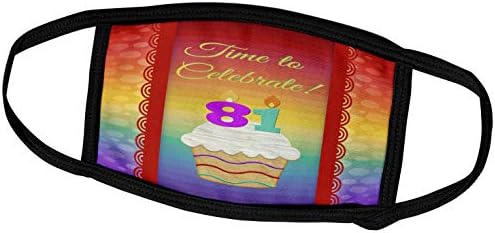 3D Дизайн на покани за рожден Ден Бевърли Търнър - Cupcake, Брой Свещи, Време, Покана за Отбелязване на 81-та годишнина - Маска за лице (fm_244773_1)