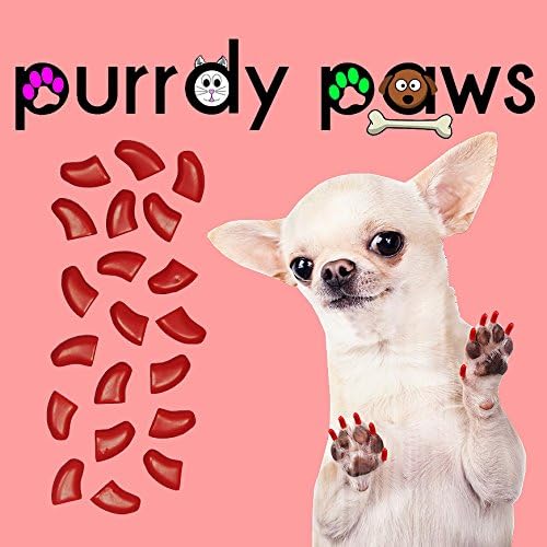 Меки капачки за кучешки нокти Purrdy Paws RED Jumbo