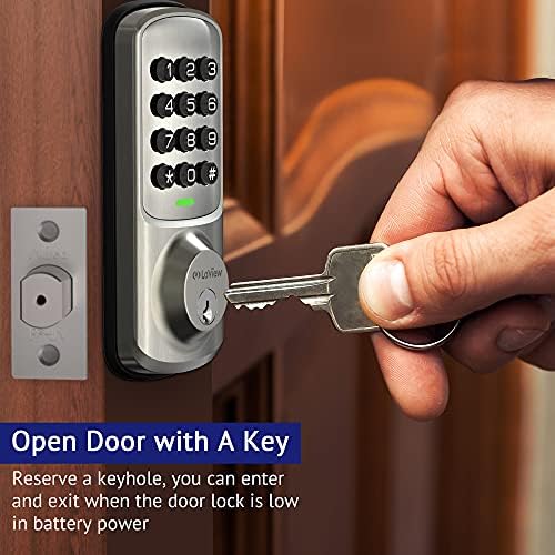 Система за заключване на вратите LaView с клавиатура, Ключалка за входната врата без ключ, Електронно заключване на болт за входната врата, Врати, спални, гаражни Врат?