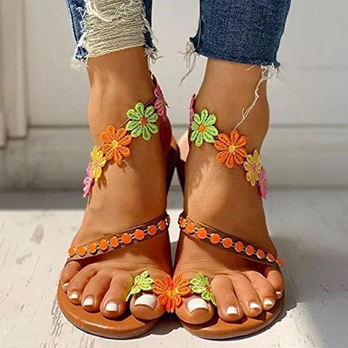 Дамски Сандали-Espadrilles с отворени пръсти, Сандали-Espadrilles за Момичета, добре облечени Лятна Плажна Обувки С Цветя, Празнични